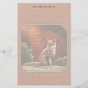 Cute Red Fox Sitting In The Sun Stationery