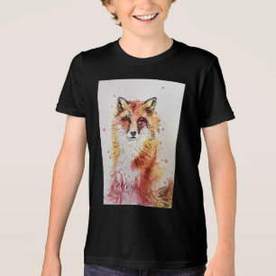 Cute Red Fox Whimsical Watercolor Boys T Shirt