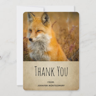 Cute Red Fox Wilderness Nature Photo Thank You Card
