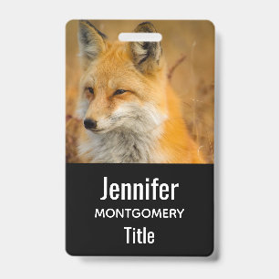 Cute Red Fox Wilderness Nature Photography ID Badge