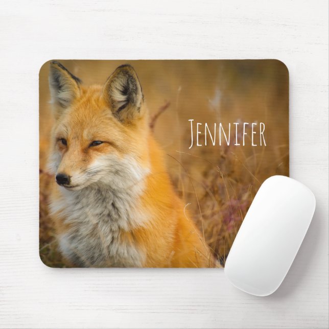 Cute Red Fox Wilderness Nature Photography Mouse Mat (With Mouse)