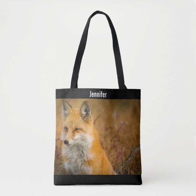 Cute Red Fox Wilderness Nature Photography Tote Bag (Front)