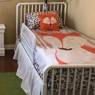 Cute Red Fox Woodland Birch Trees  Fleece Blanket