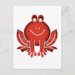 cute red frog postcard