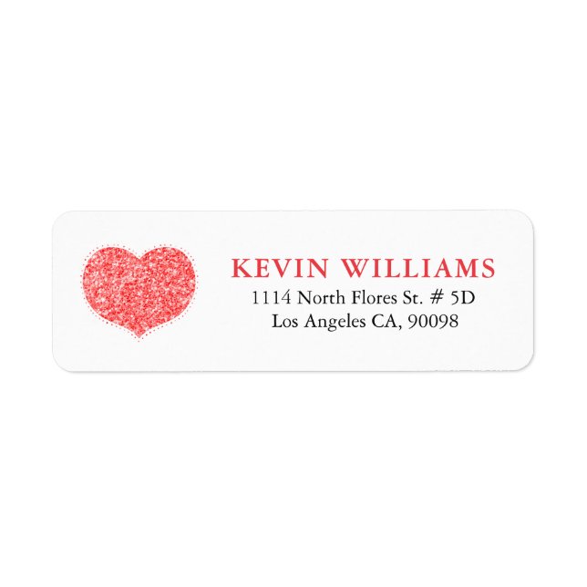 Cute Red Glitter Texture Heart (Front)
