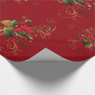 Cute Red/Gold Christmas Themed Pattern Wrapping Paper