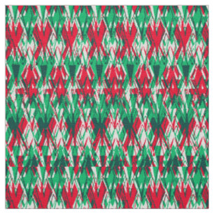 Cute red green abstract aztec pattern fabric