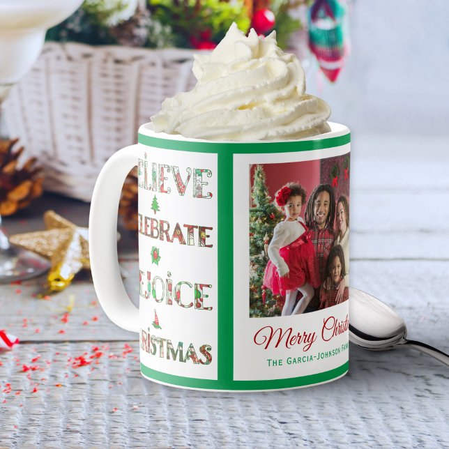 Cute Red Green Christmas Pattern Coffee Mug (Creator Uploaded)