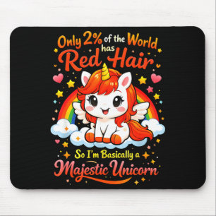 Cute red hair unicorn ginger pride redhead saying mouse mat