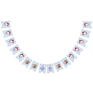 Cute Red Hammerhead Shark Kids Birthday Photo Bunting
