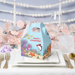 Cute Red Hammerhead Shark Ocean Birthday Favour Box