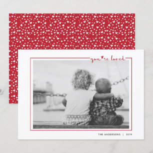 Cute Red Handwritten You're Loved Frame Valentine Invitation