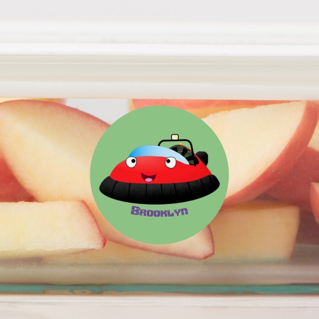 Cute red happy hovercraft cartoon (Affixed)