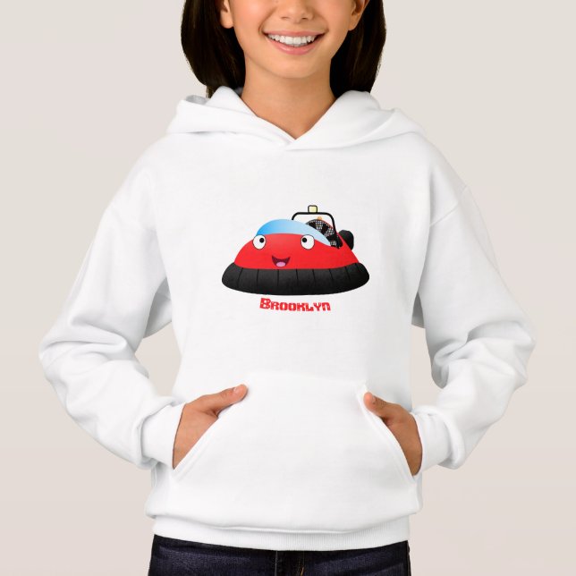 Cute red happy hovercraft cartoon (Front)