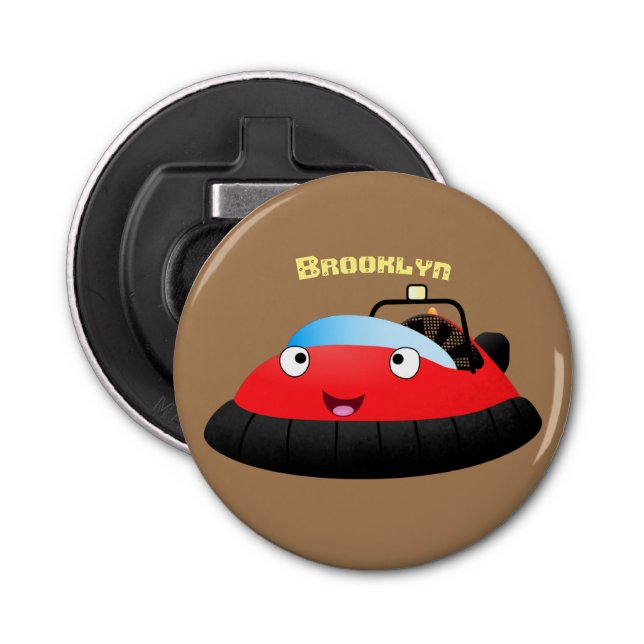 Cute red happy hovercraft cartoon bottle opener (Front)