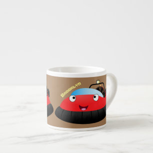 Cute red happy hovercraft cartoon espresso cup