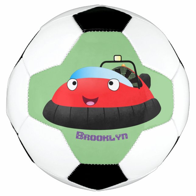 Cute red happy hovercraft cartoon football (Front)