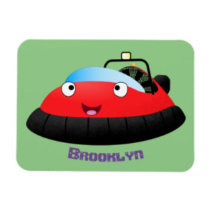 Cute red happy hovercraft cartoon magnet