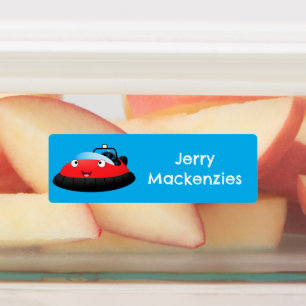 Cute red happy hovercraft cartoon personalised