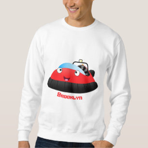 Cute red happy hovercraft cartoon sweatshirt