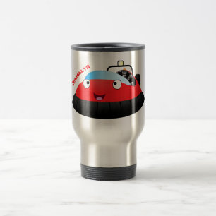 Cute red happy hovercraft cartoon travel mug