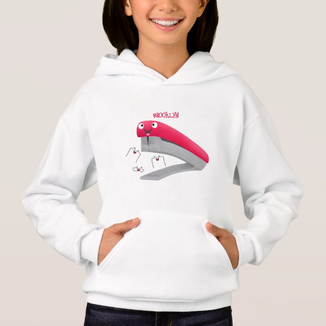 Cute red happy stapler cartoon illustration  (Front)