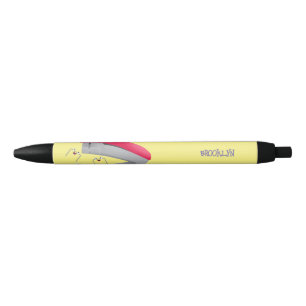 Cute red happy stapler cartoon illustration black ink pen