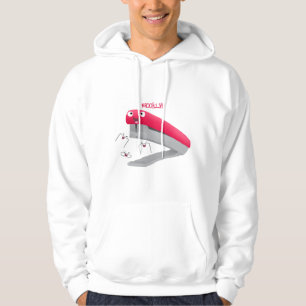 Cute red happy stapler cartoon illustration  hoodie