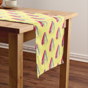Cute red happy stapler cartoon illustration short table runner
