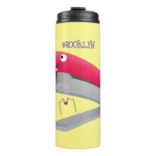 Cute red happy stapler cartoon illustration thermal tumbler