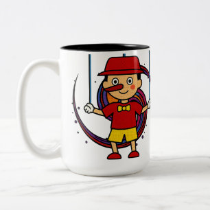 Cute Red Hat Character Two Tone Coffee Mug