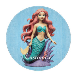 Cute Red-headed Mermaid Thunder_Cove Cutting Board