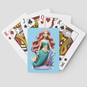 Cute Red-headed Mermaid Thunder_Cove Playing Cards