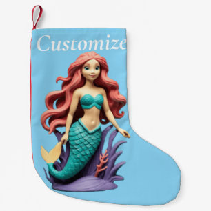 Cute Red-headed Mermaid Thunder_Cove Small Christmas Stocking