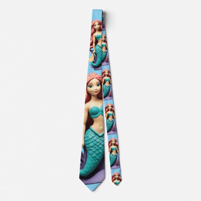 Cute Red-headed Mermaid Thunder_Cove Tie (Front)