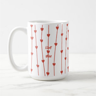 Cute Red Heart Branches Valentine"s Day Coffee Mug