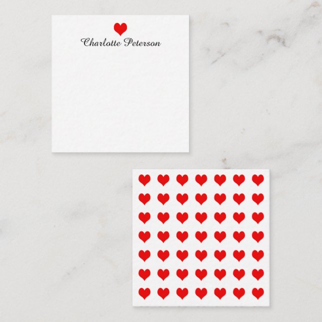 Cute Red Heart  Card (Front/Back)