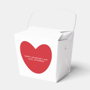 Cute red heart custom text Valentine's Day Favour Box