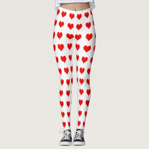 Cute Red  Heart Design Leggings