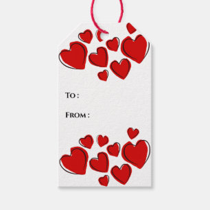 Cute  Red Heart Gift Tags