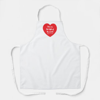 Cute Red Heart Light of the World White Apron