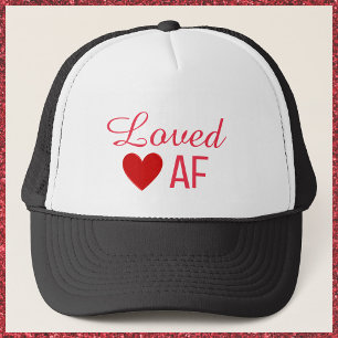 Cute Red Heart Loved AF Trucker Hat