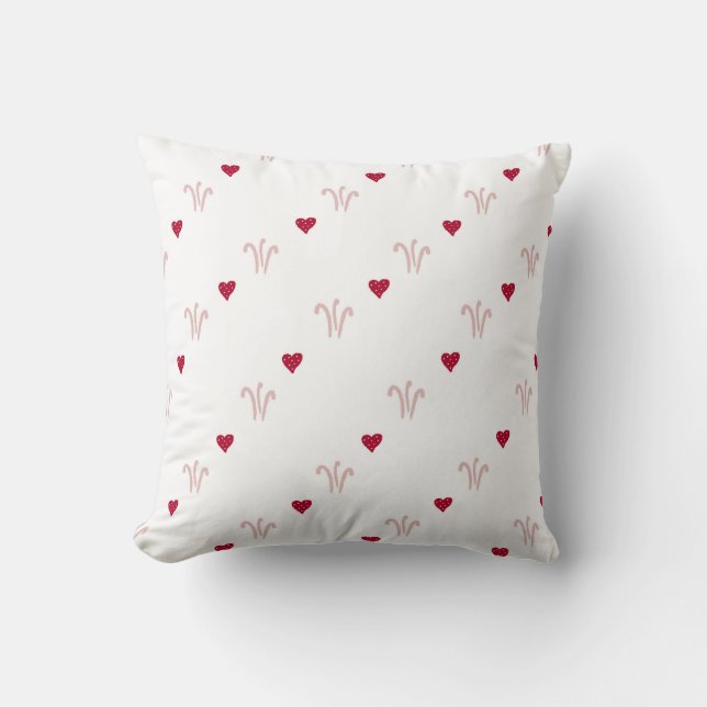Cute Red Heart Pattern Chic Cushion (Front)
