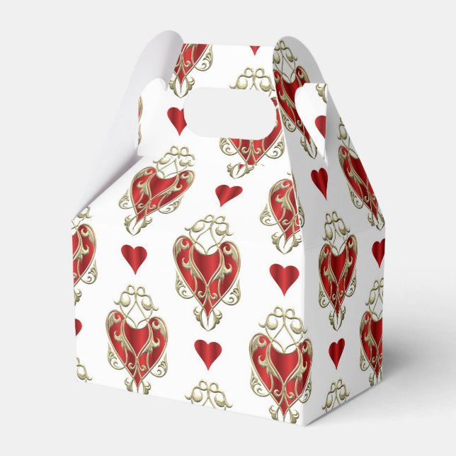 Cute red heart Valentine party Favour Box (Front Side)