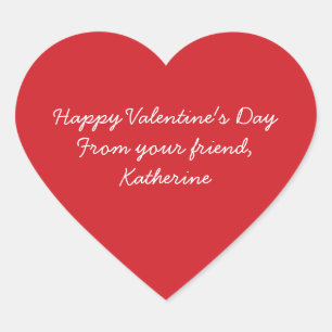 Cute red heart Valentine's day kids classroom Sticker