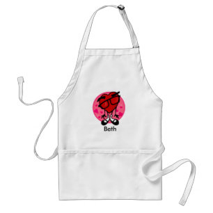 CUTE RED HEART VALENTINE'S DAY WHITE APRON