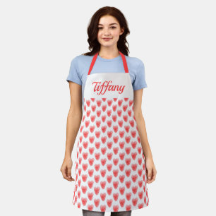 Cute Red Hearts Apron