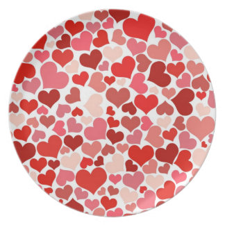 Cute Red Hearts Background Plate