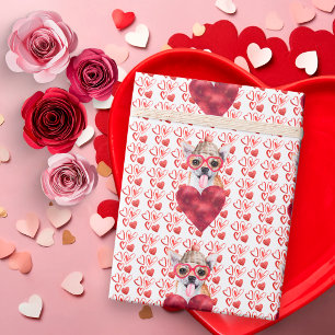 Cute Red Hearts Chihuahua Dog Lover Valentine Wrapping Paper