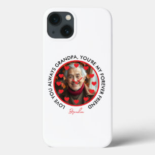 Cute Red Hearts Clock Love Grandparents Photo iPhone 13 Case